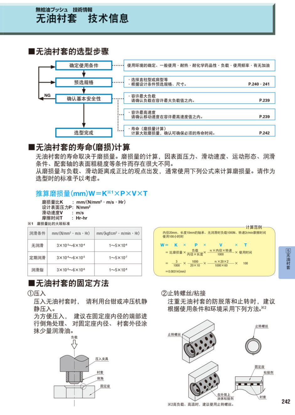 无油衬套寿命(磨损)计算4